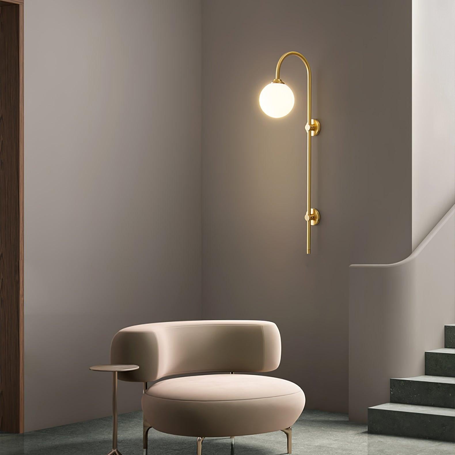 Nyvaris Applique Murale Minimaliste Laiton et Verre