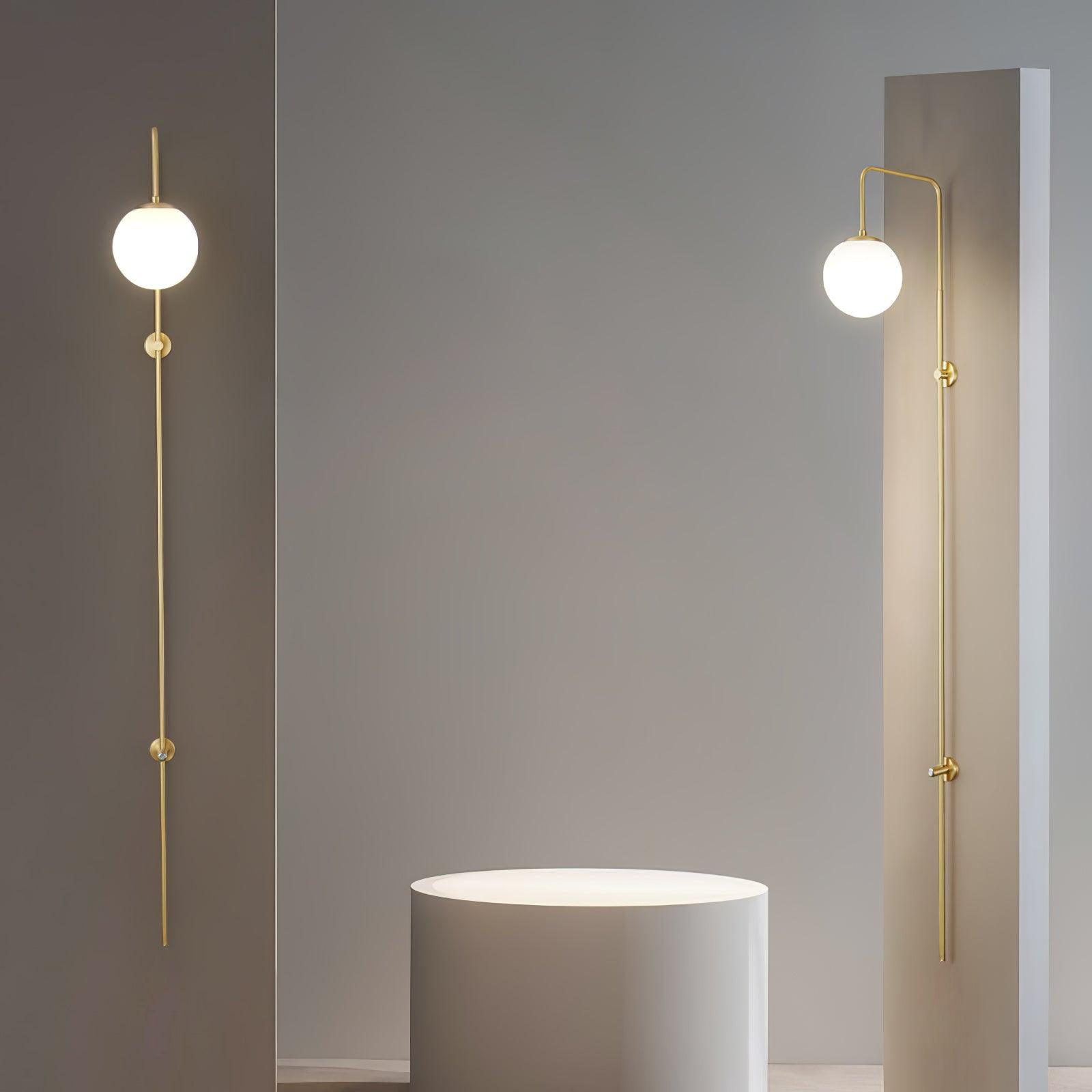 Nyvaris Applique Murale Minimaliste Laiton et Verre