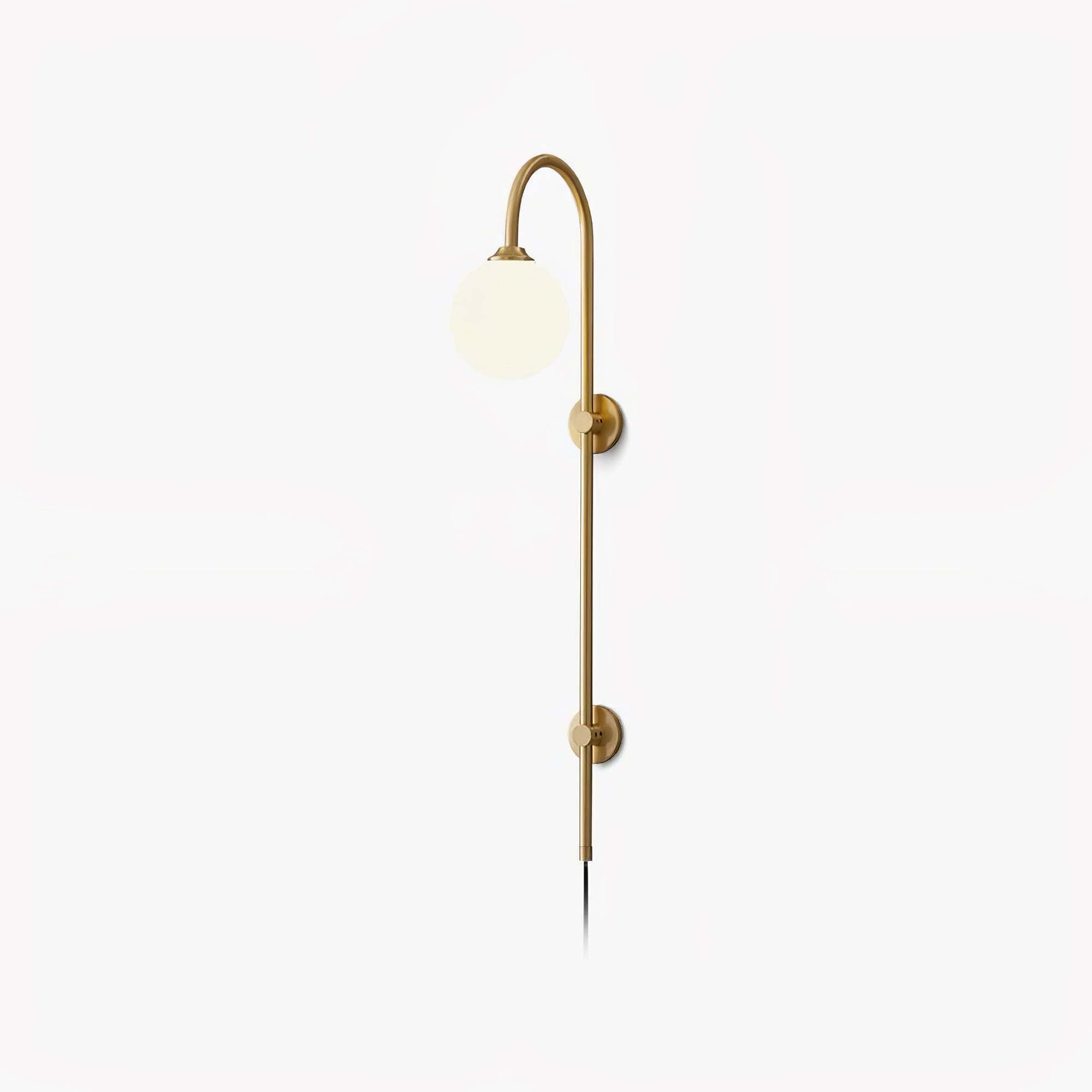 Evshaia Applique Murale Globe Élégance Premium en Laiton et Verre avec Prise