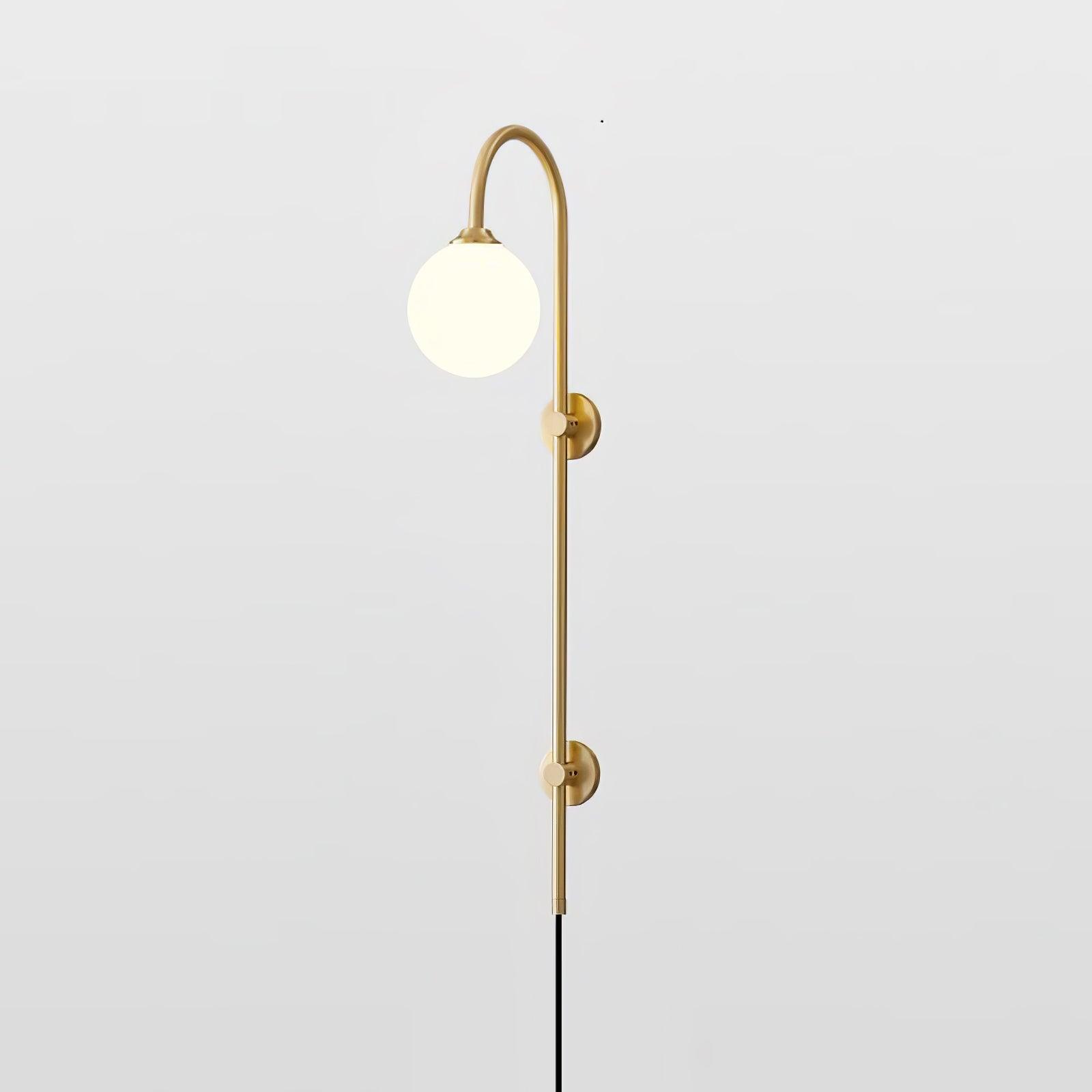 Evshaia Applique Murale Globe Élégance Premium en Laiton et Verre avec Prise
