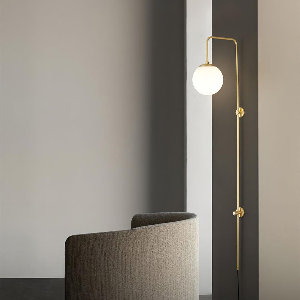 Evshaia Applique Murale Globe Élégance Premium en Laiton et Verre avec Prise