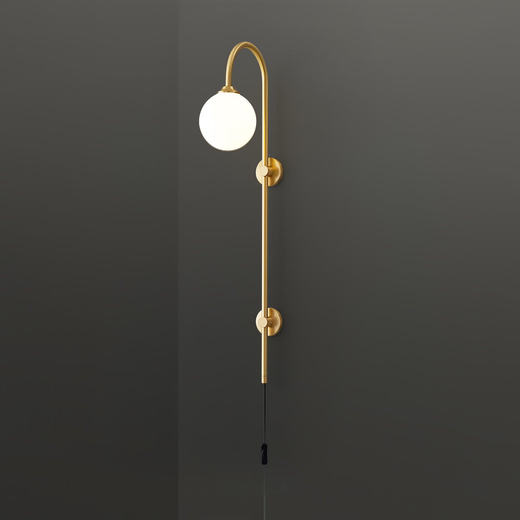 Evshaia Applique Murale Globe Élégance Premium en Laiton et Verre avec Prise