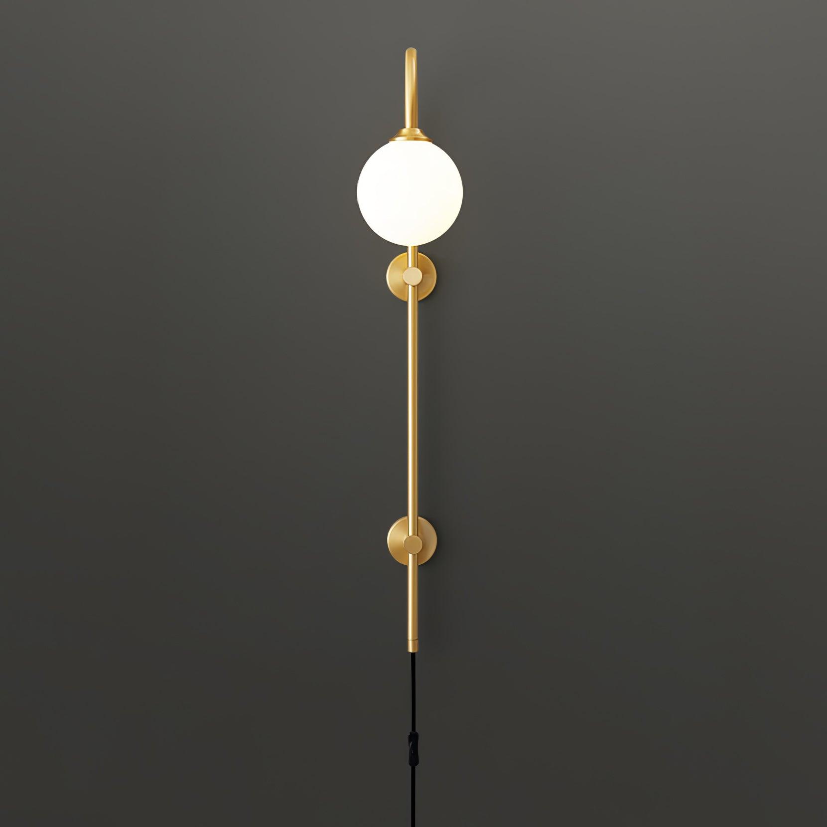 Evshaia Applique Murale Globe Élégance Premium en Laiton et Verre avec Prise