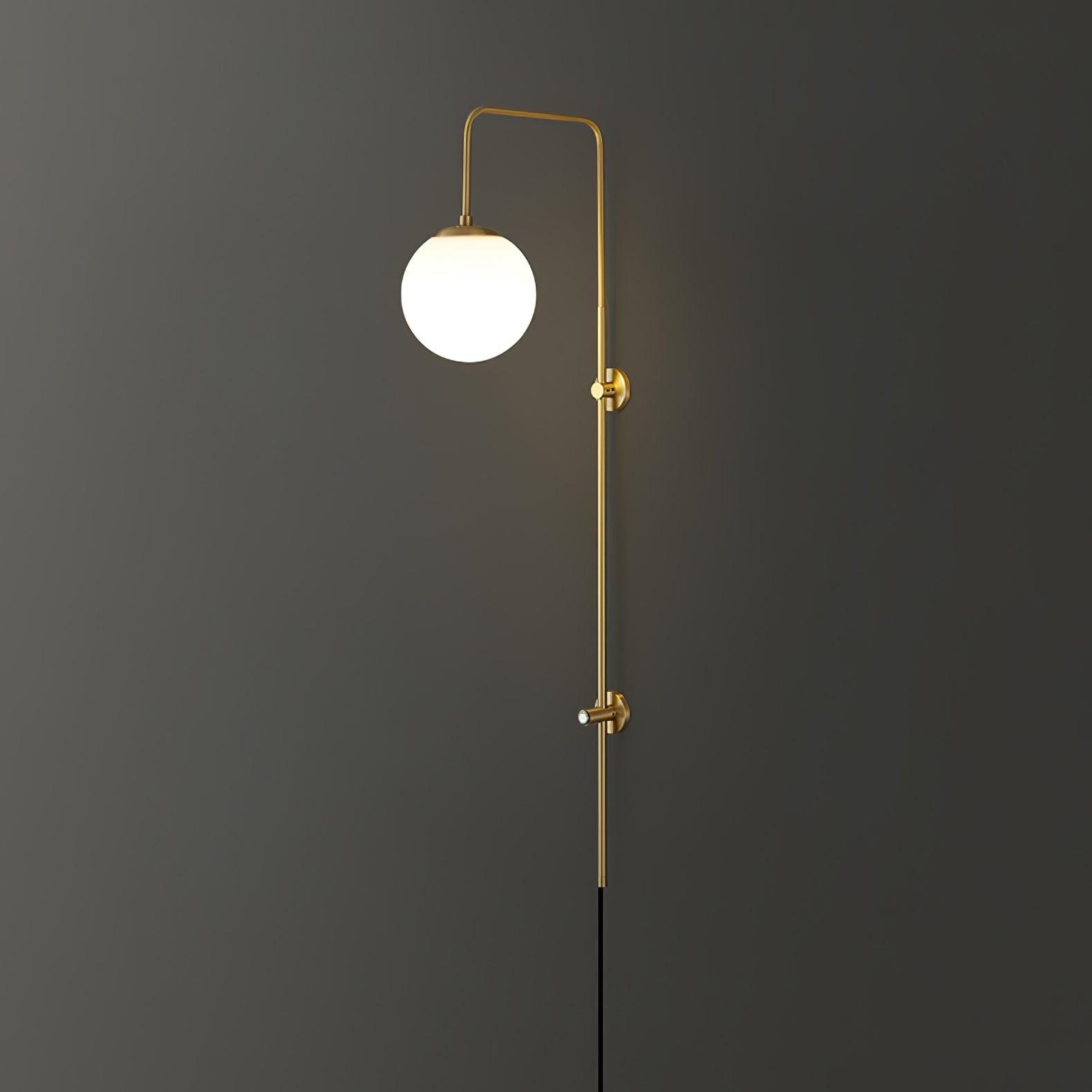Evshaia Applique Murale Globe Élégance Premium en Laiton et Verre avec Prise