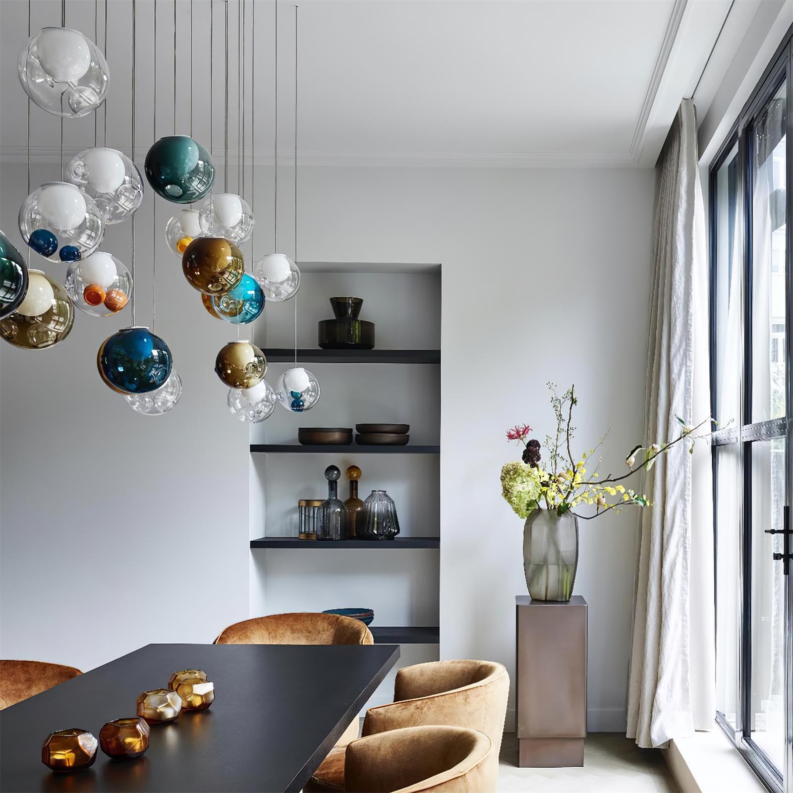 Verona Lustre Cluster Globe Transparent Escaliers