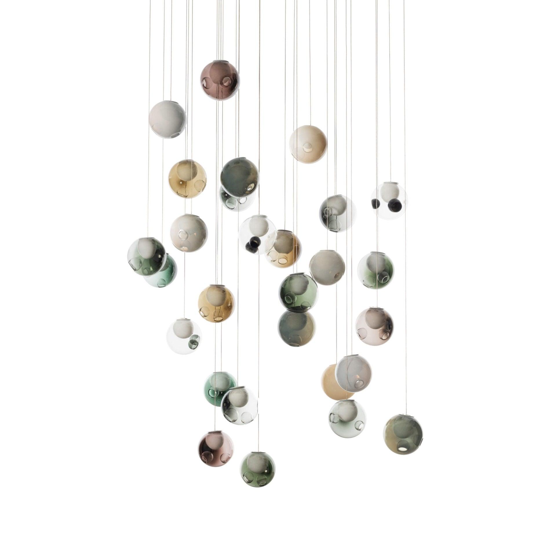 Verona Lustre Cluster Globe Transparent Escaliers