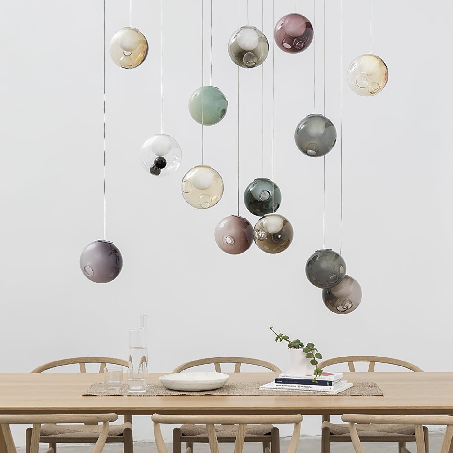 Verona Lustre Cluster Globe Transparent Escaliers