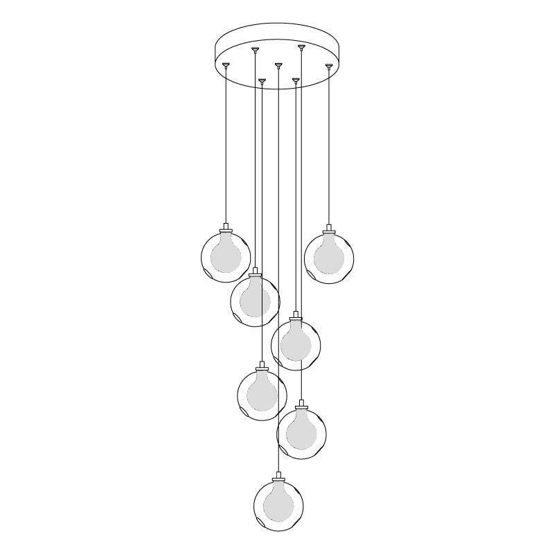Verona Lustre Cluster Globe Transparent Escaliers