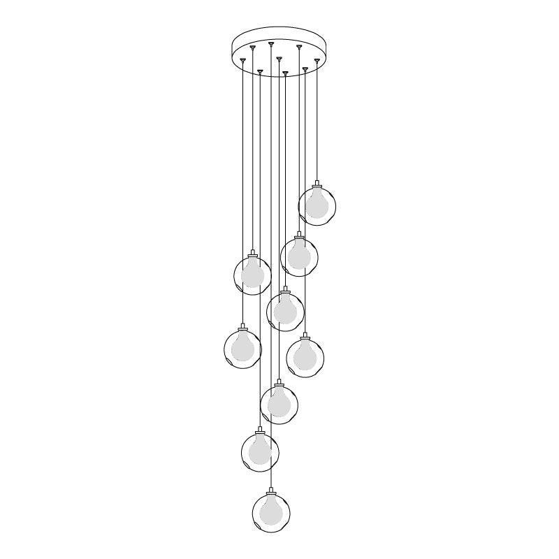 Verona Lustre Cluster Globe Transparent Escaliers
