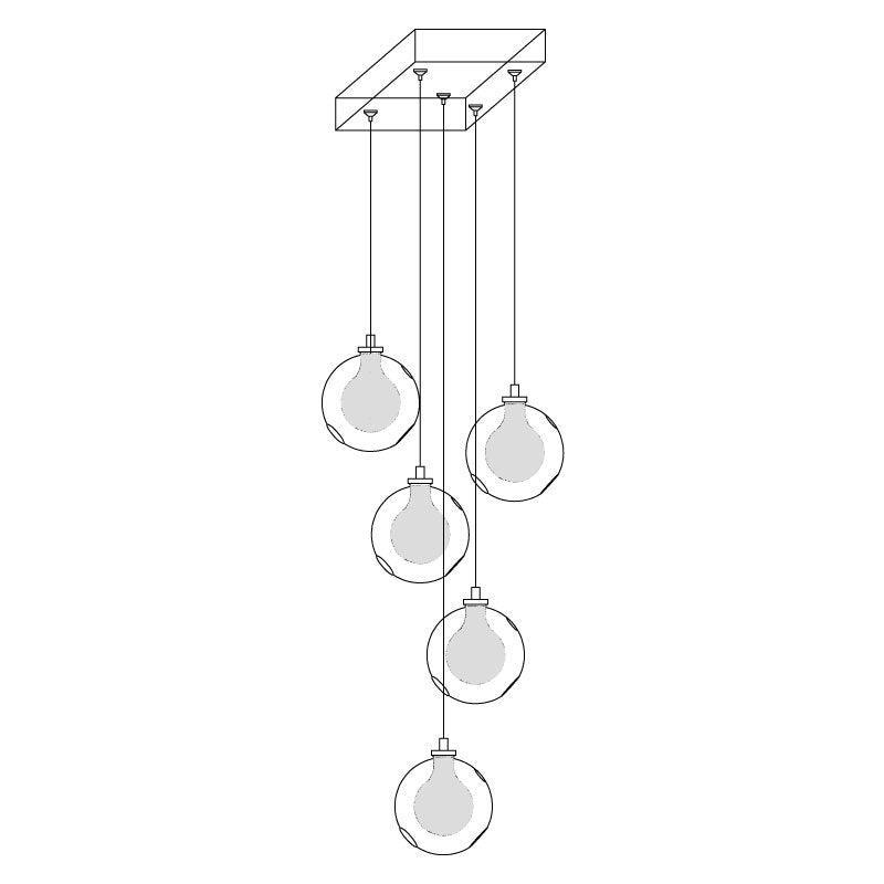 Verona Lustre Cluster Globe Transparent Escaliers