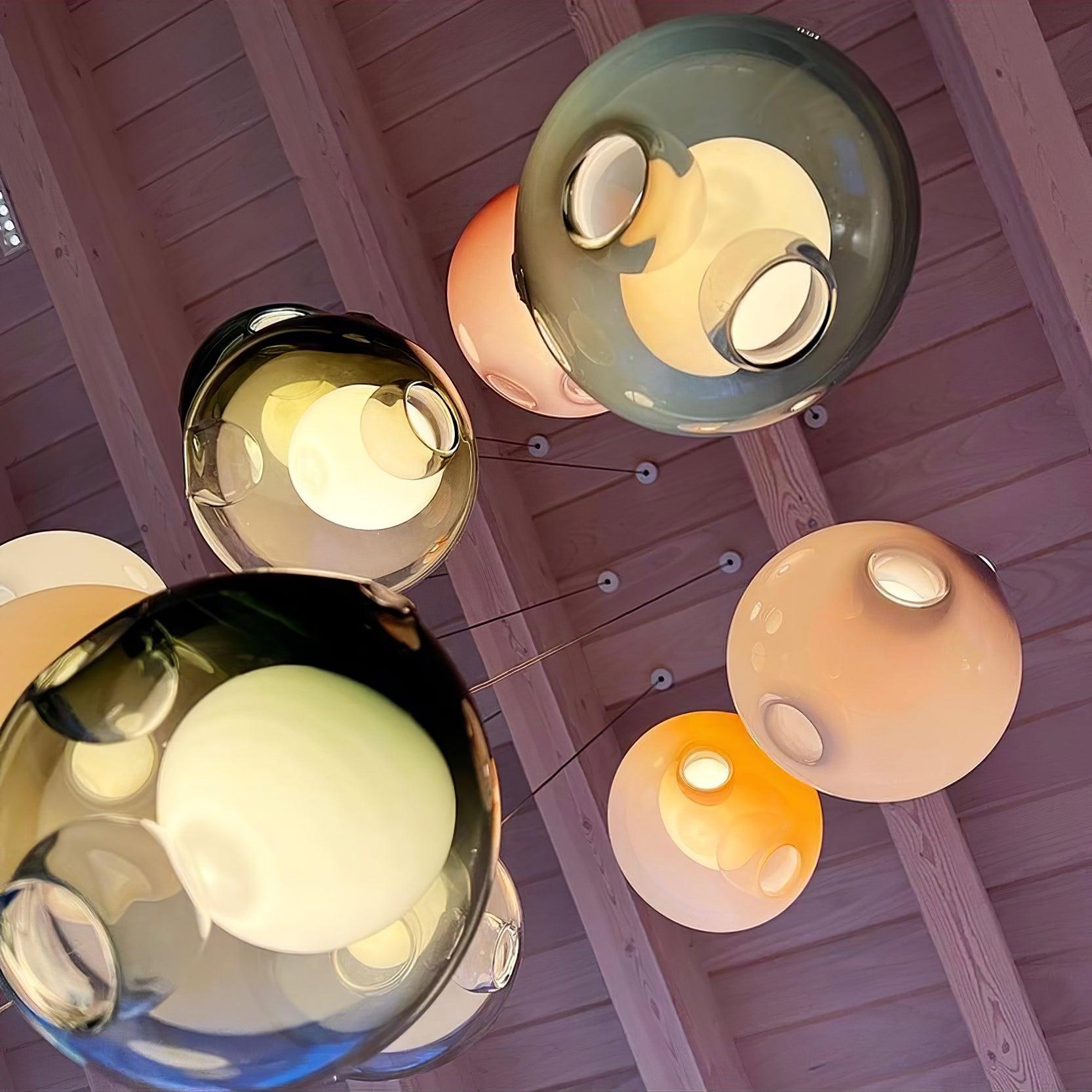 Verona Lustre Cluster Globe Transparent Escaliers