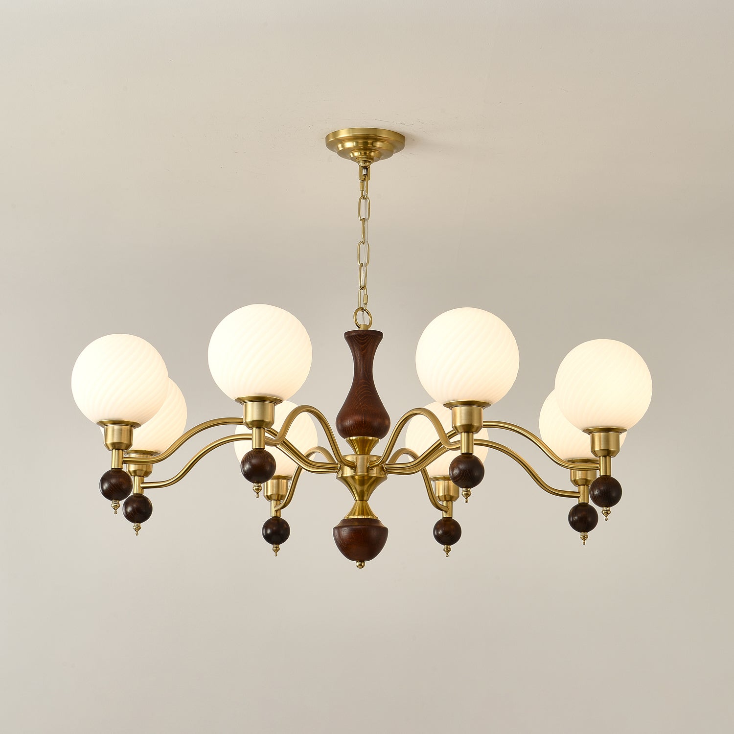 Aurora Globe Sphère Noyer Lustre