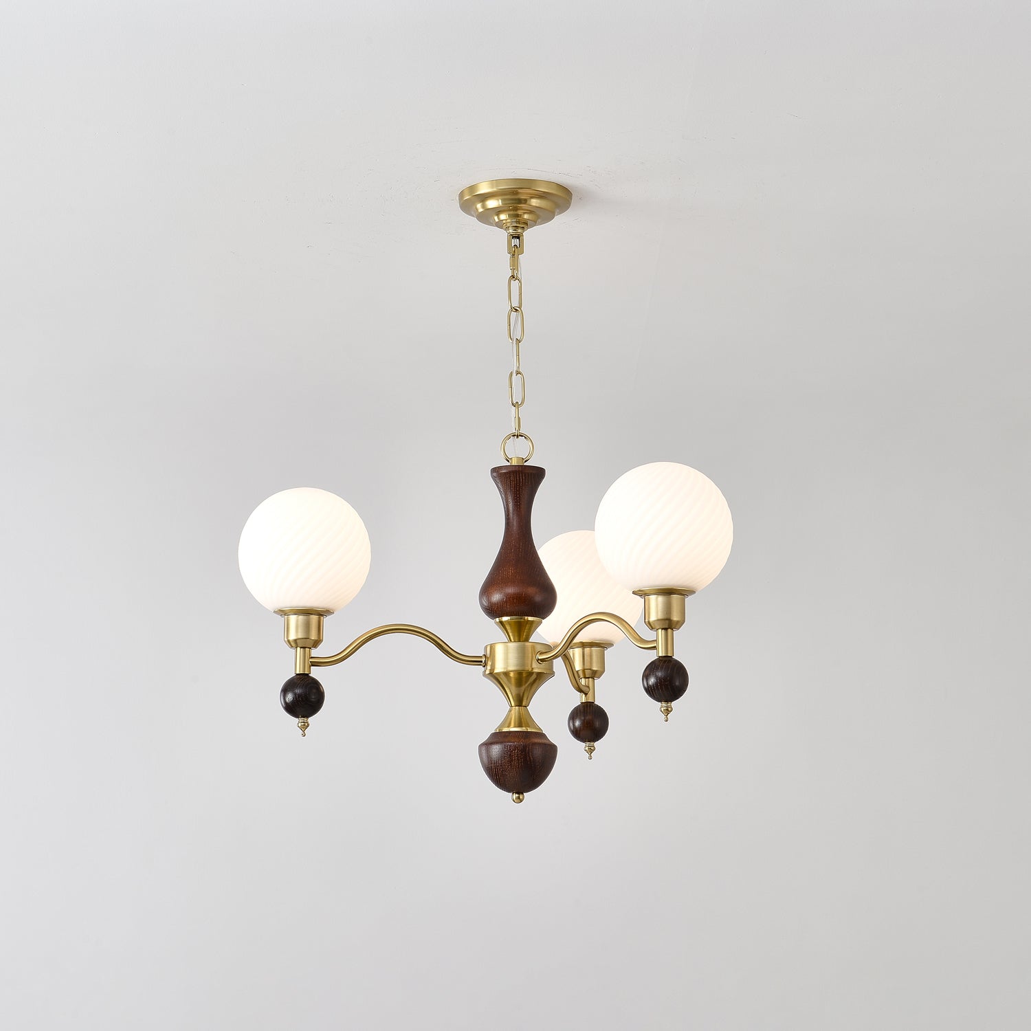 Aurora Globe Sphère Noyer Lustre