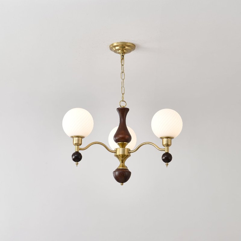 Aurora Globe Sphère Noyer Lustre