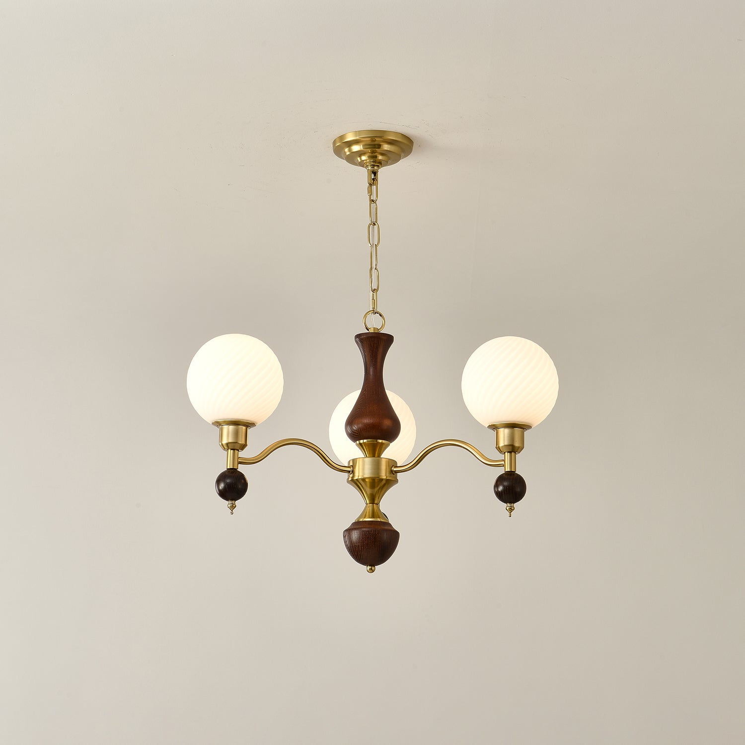 Aurora Globe Sphère Noyer Lustre