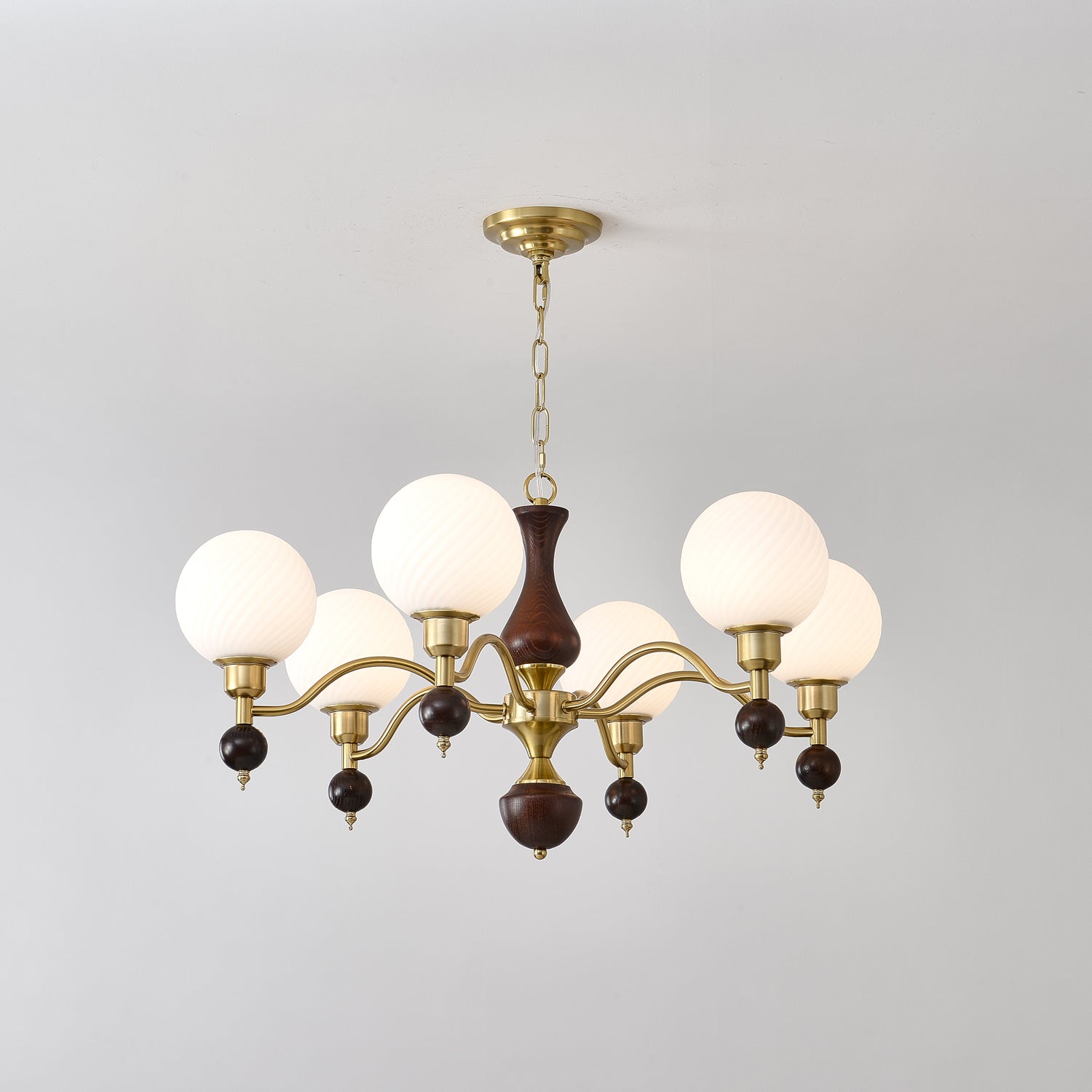 Aurora Globe Sphère Noyer Lustre