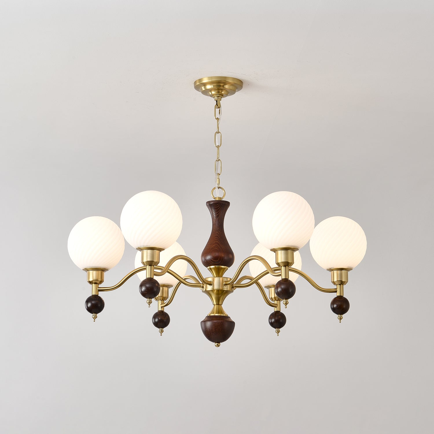 Aurora Globe Sphère Noyer Lustre