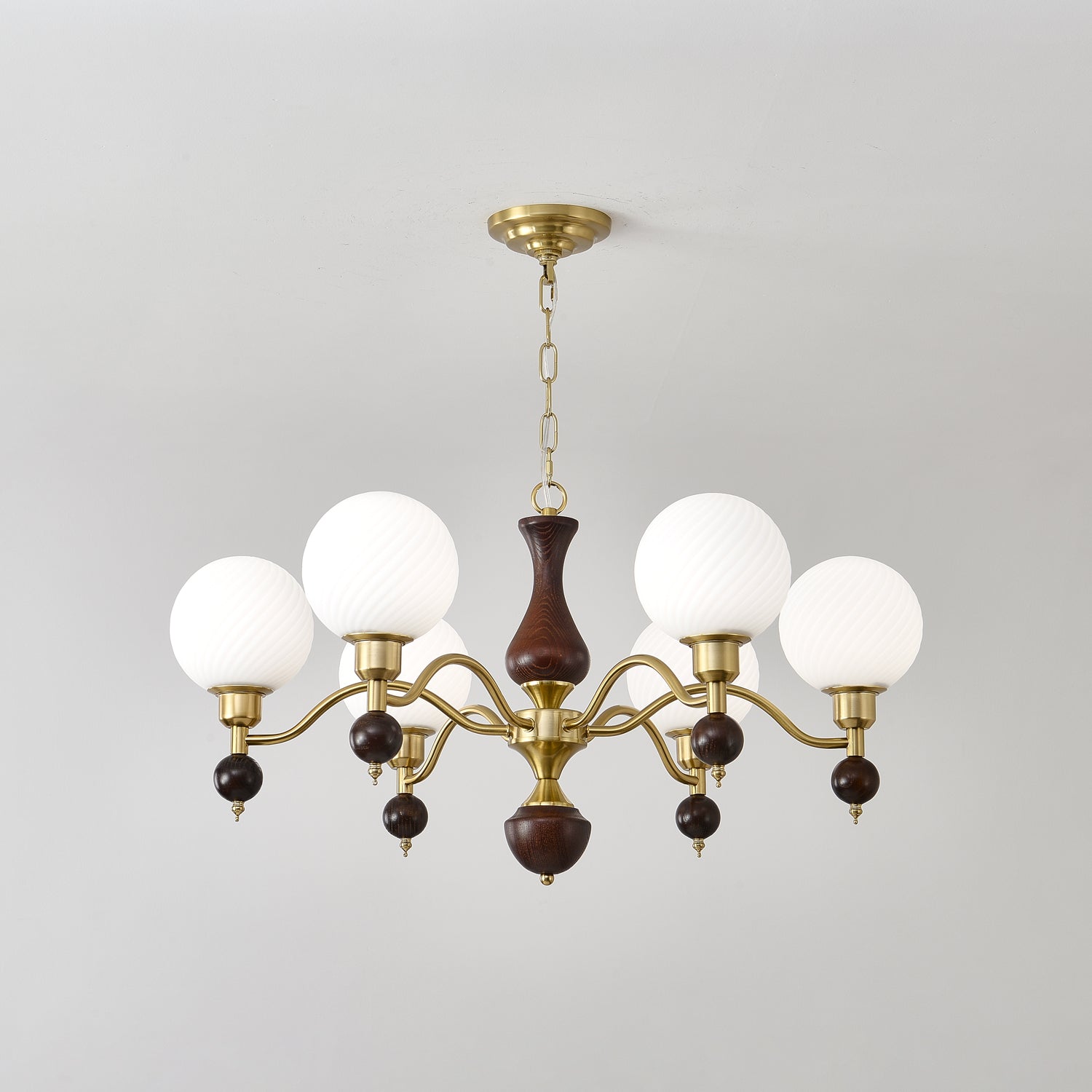 Aurora Globe Sphère Noyer Lustre