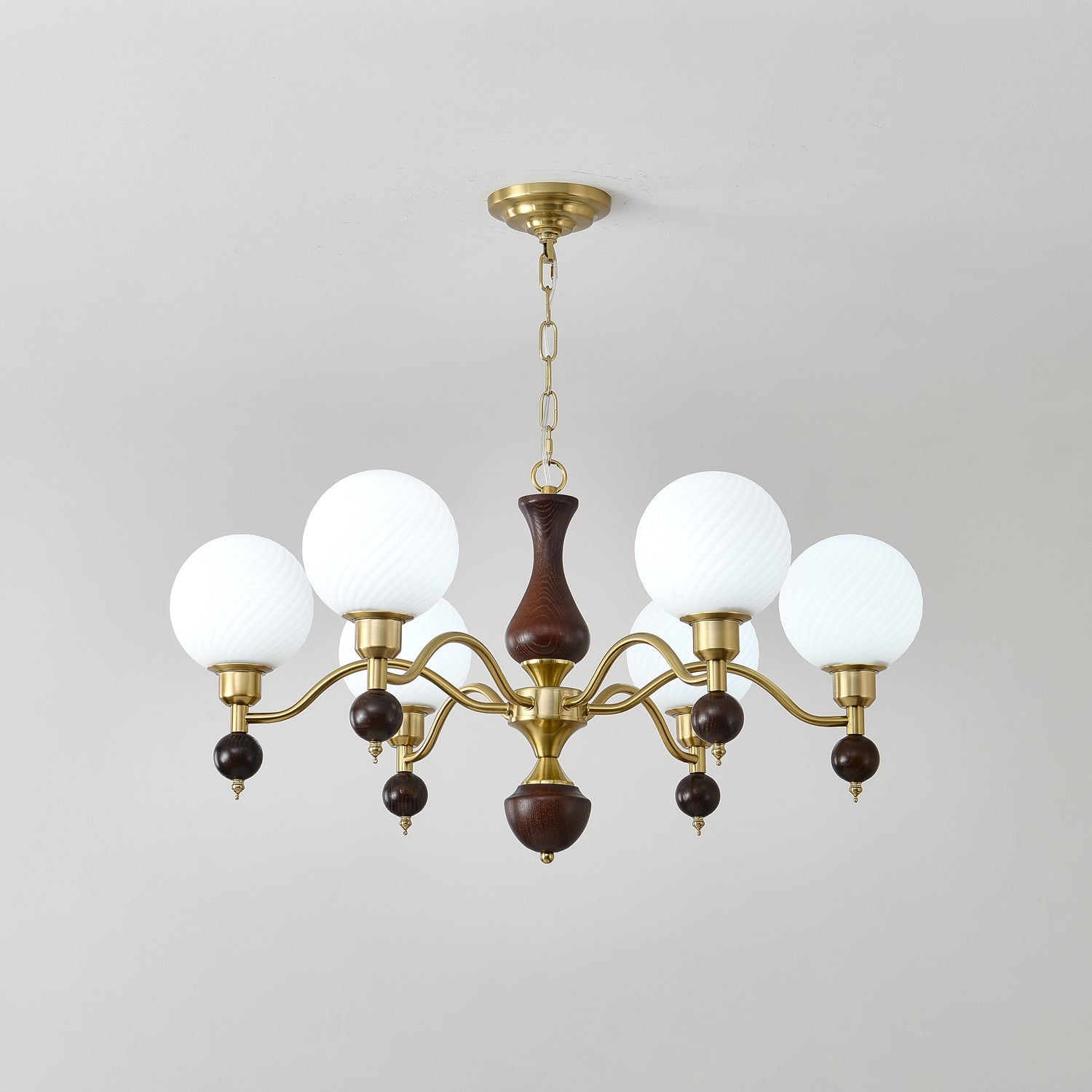 Aurora Globe Sphère Noyer Lustre