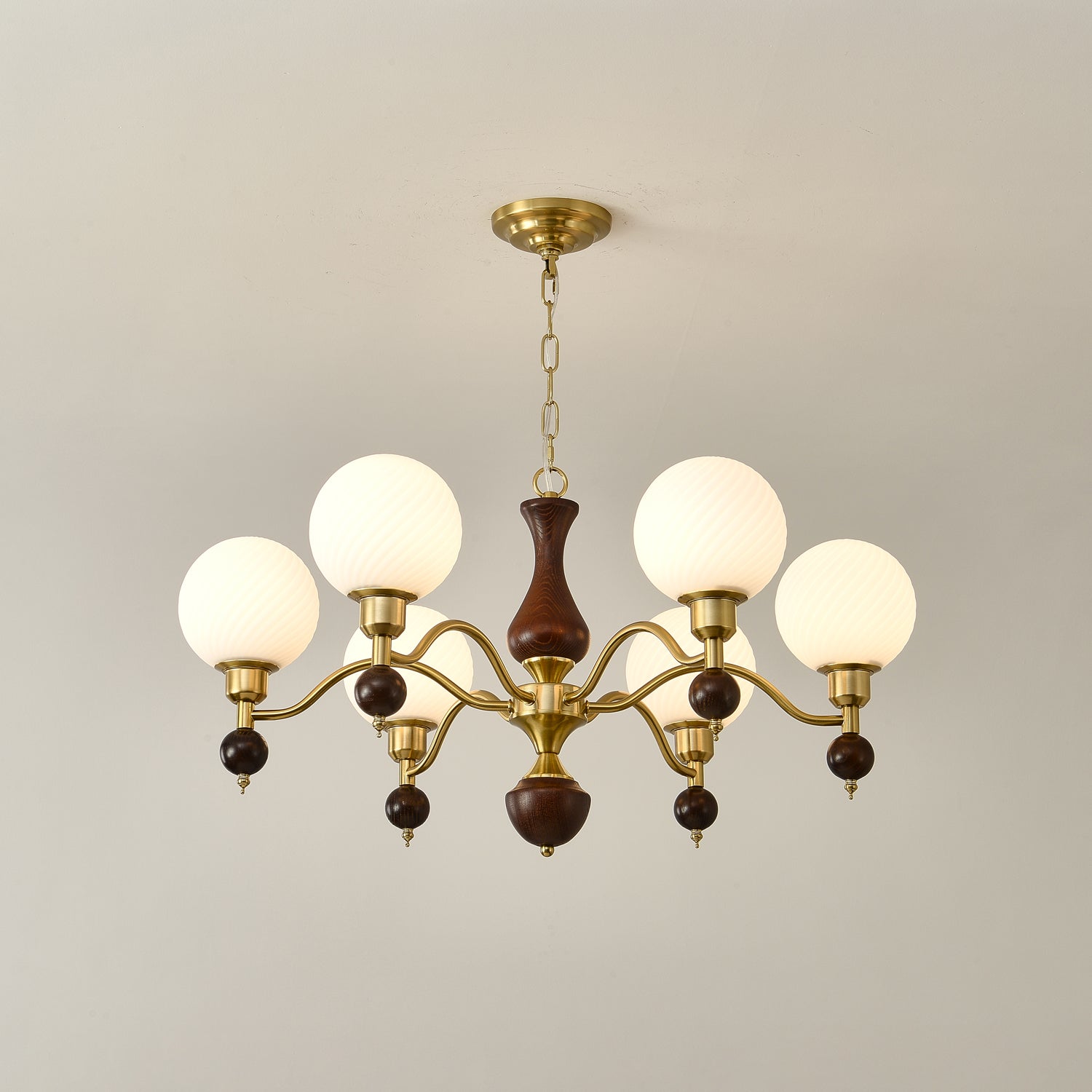 Aurora Globe Sphère Noyer Lustre