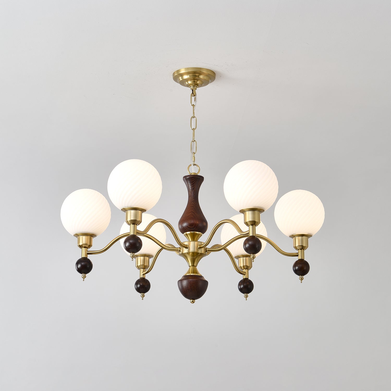 Aurora Globe Sphère Noyer Lustre