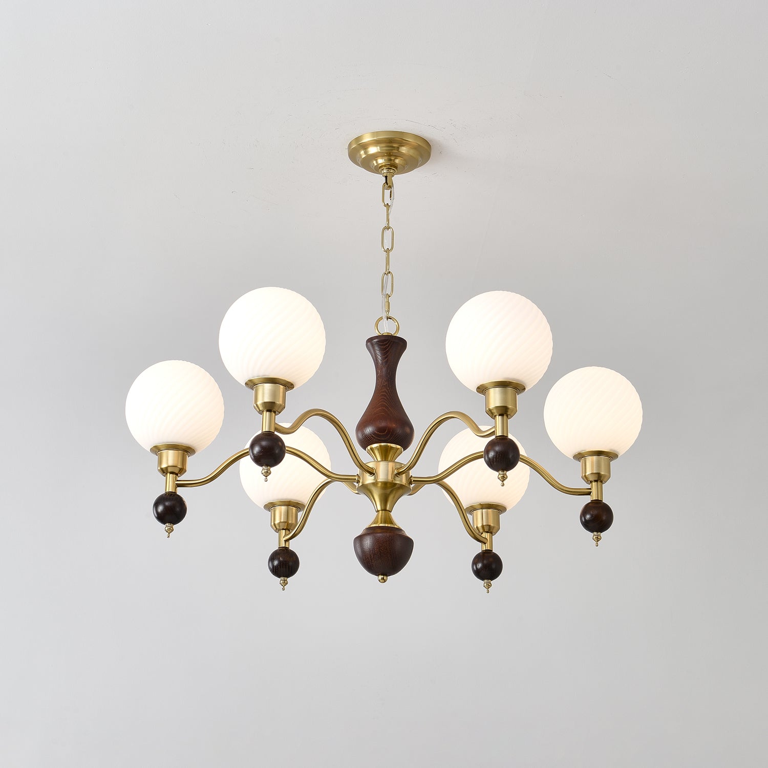 Aurora Globe Sphère Noyer Lustre