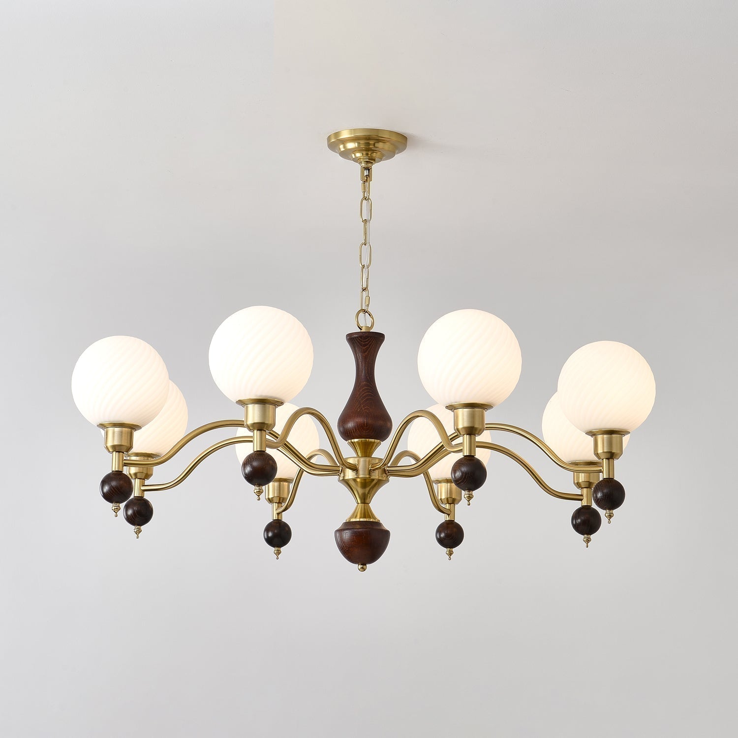 Aurora Globe Sphère Noyer Lustre