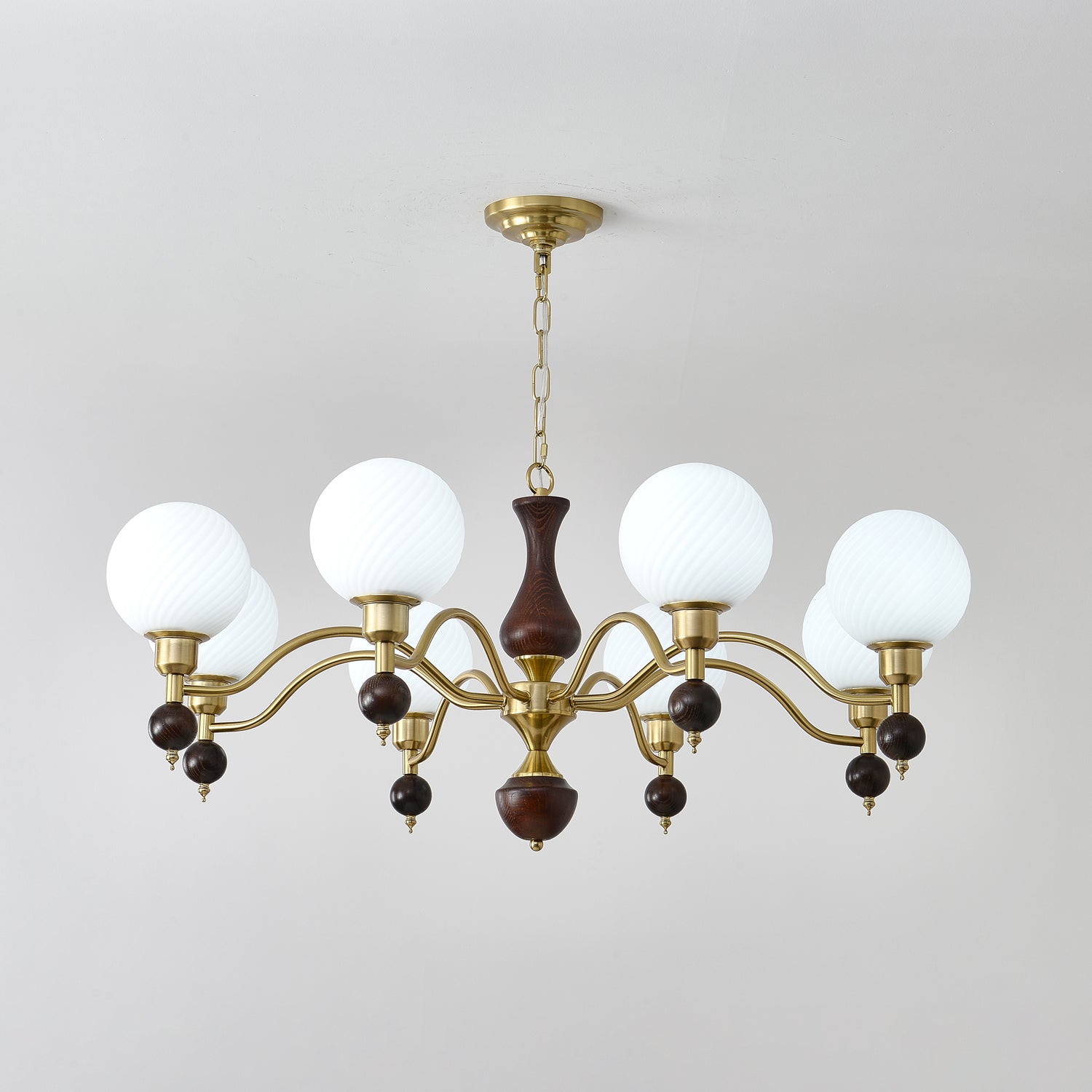 Aurora Globe Sphère Noyer Lustre