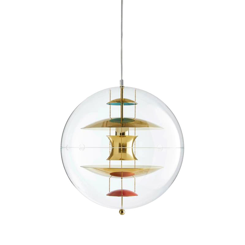 Orlaeen Lampe suspendue Globe en métal et acrylique à créativité individuelle