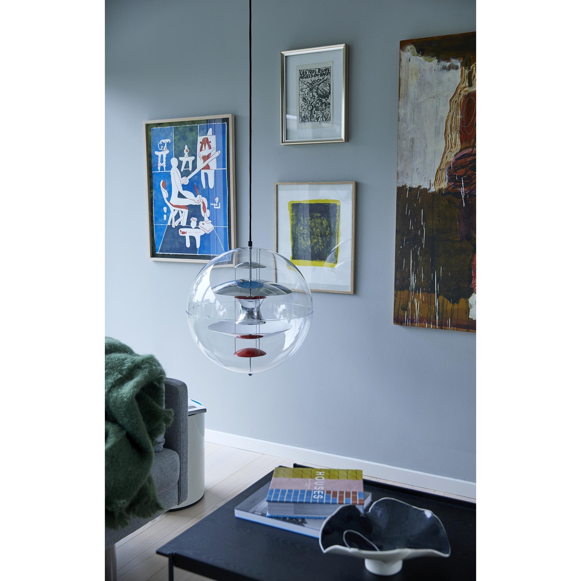 Orlaeen Lampe suspendue Globe en métal et acrylique à créativité individuelle