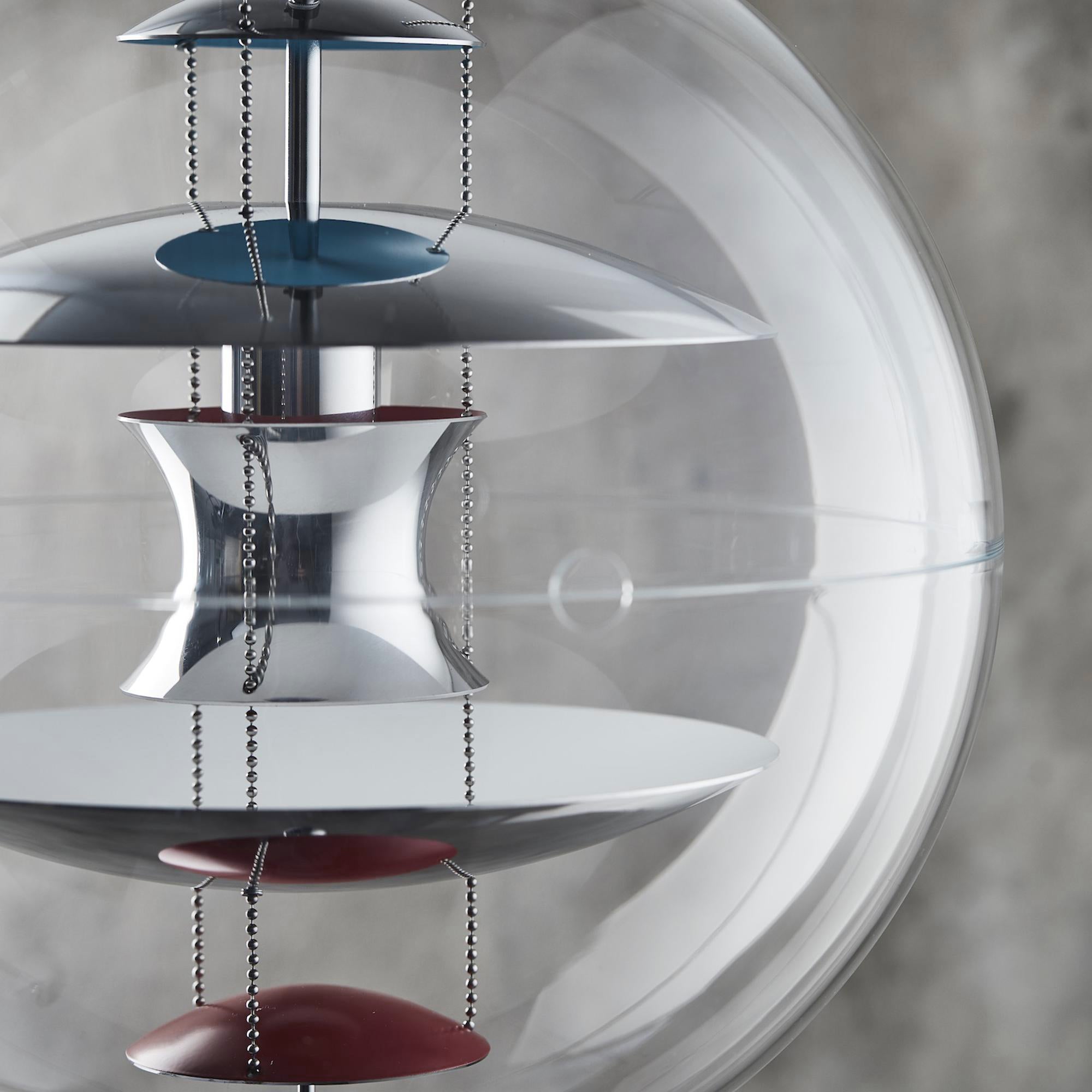 Orlaeen Lampe suspendue Globe en métal et acrylique à créativité individuelle
