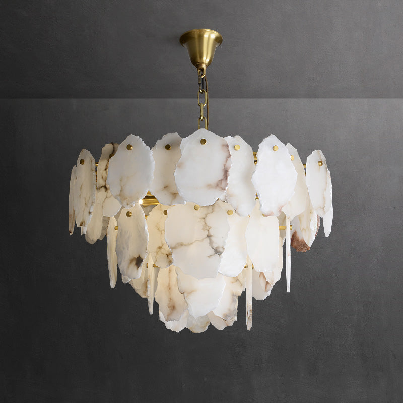 Gloire Lustre En Laiton Et Albâtre à Créativité Individuelle