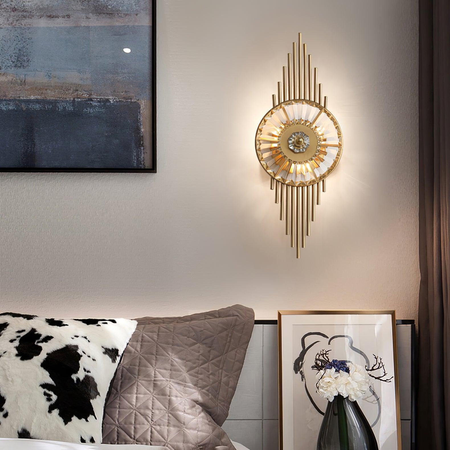 Cilirel Applique Murale Cristal Or Engrenage Luxueux