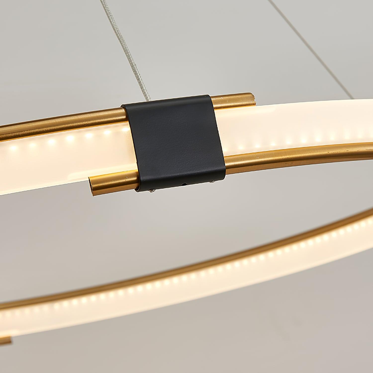 Lustra Lustre Anneau Doré LED Halo Moderne
