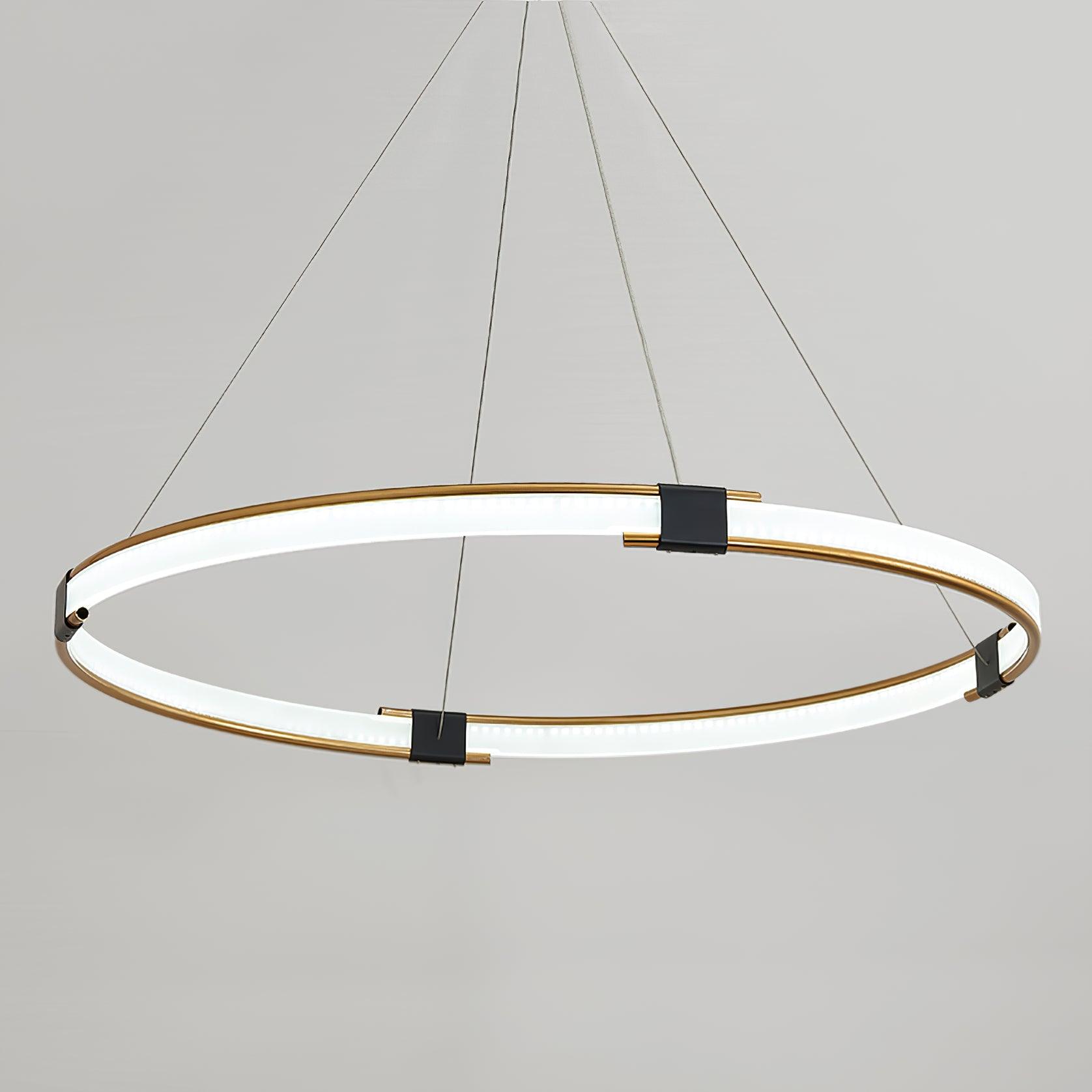 Lustra Lustre Anneau Doré LED Halo Moderne