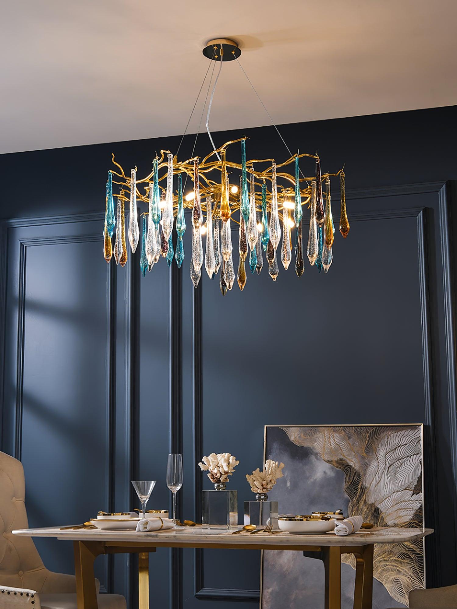 Aurora Lustre en Verre de Luxe