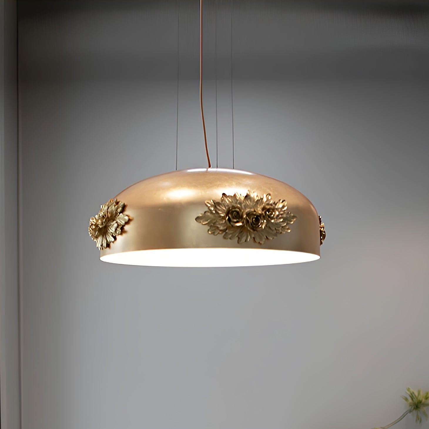 Zesolila Traditionnel Art Or Suspension Lumière