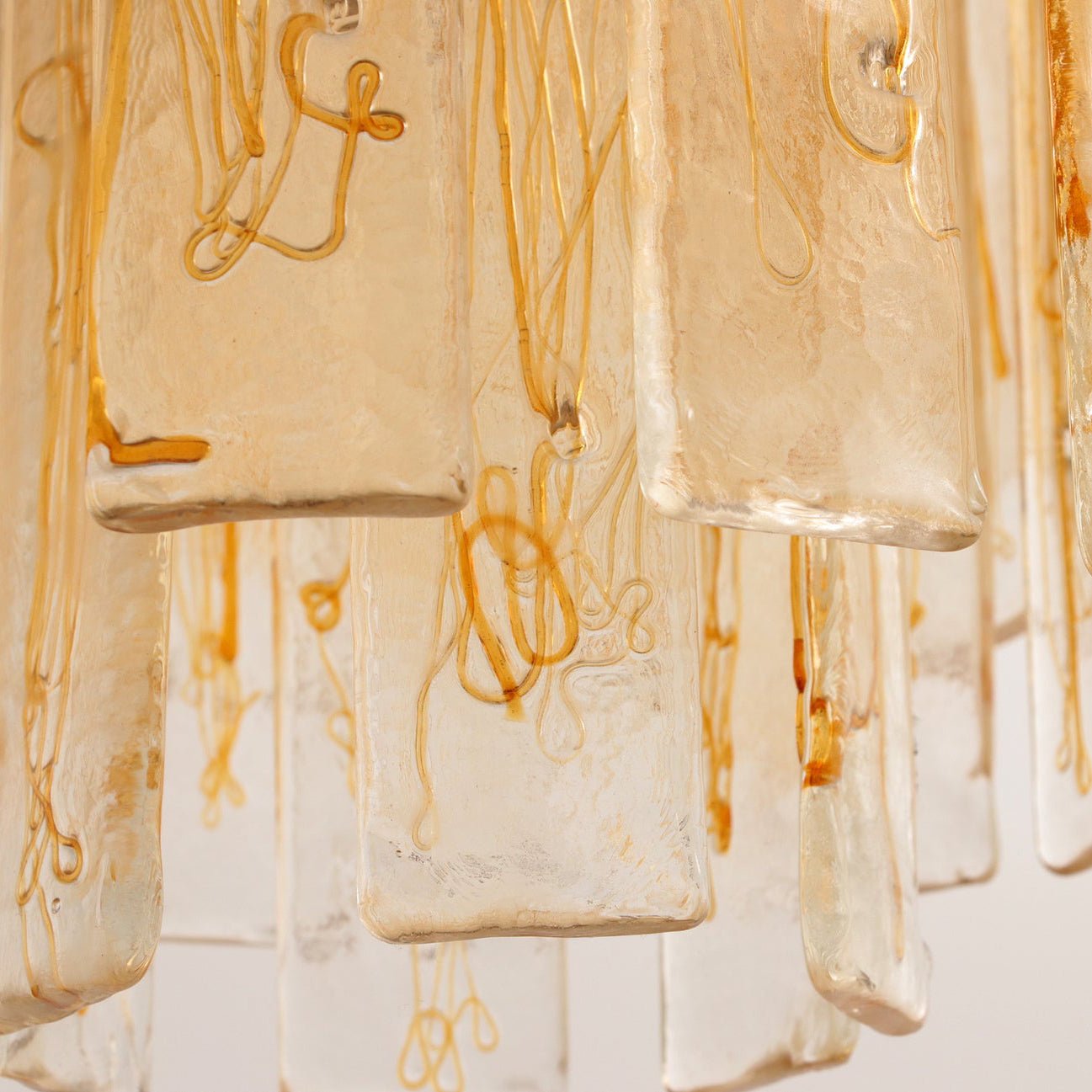 Aurora Lustre Doré Ambre Verre Superposé Géométrique Luxe