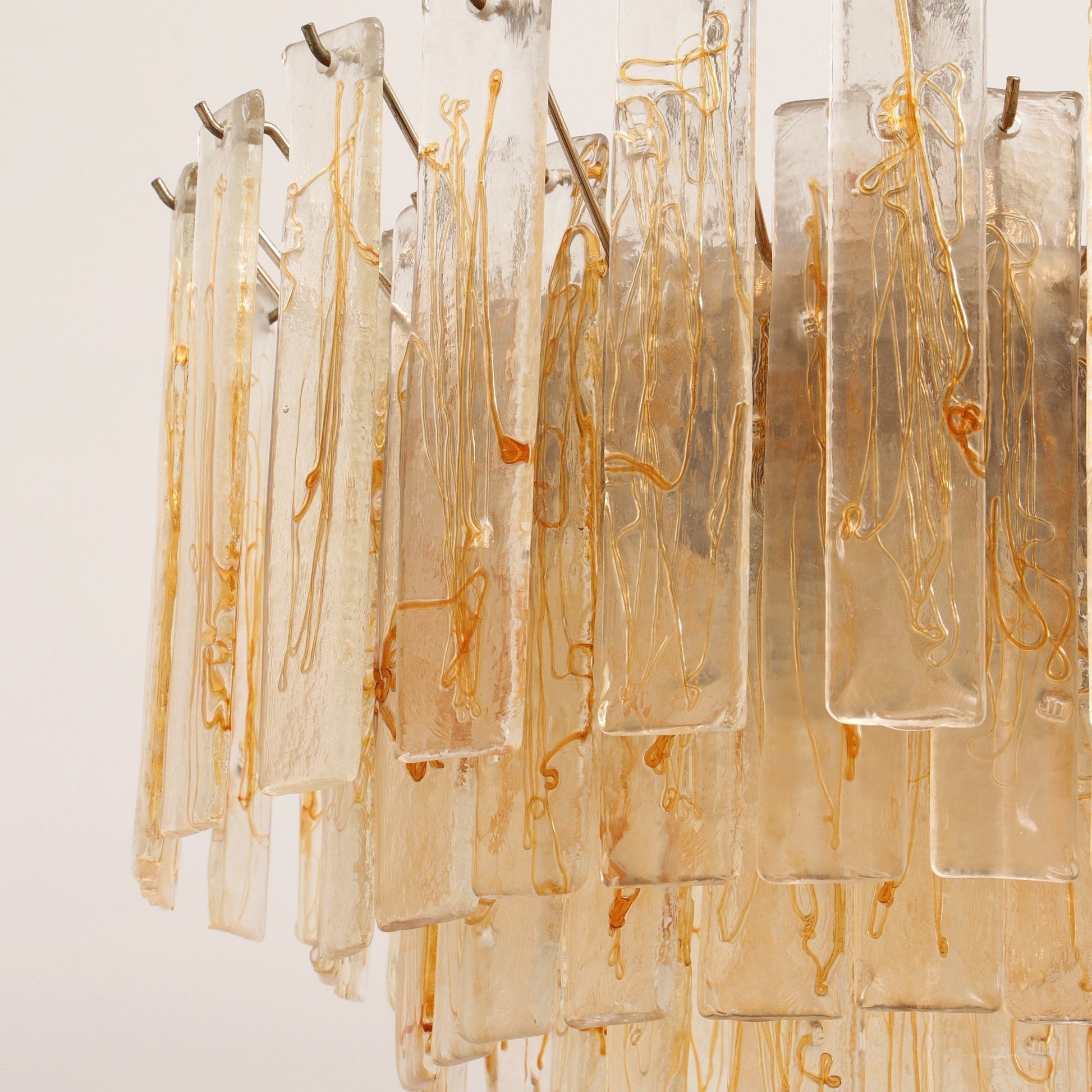 Aurora Lustre Doré Ambre Verre Superposé Géométrique Luxe