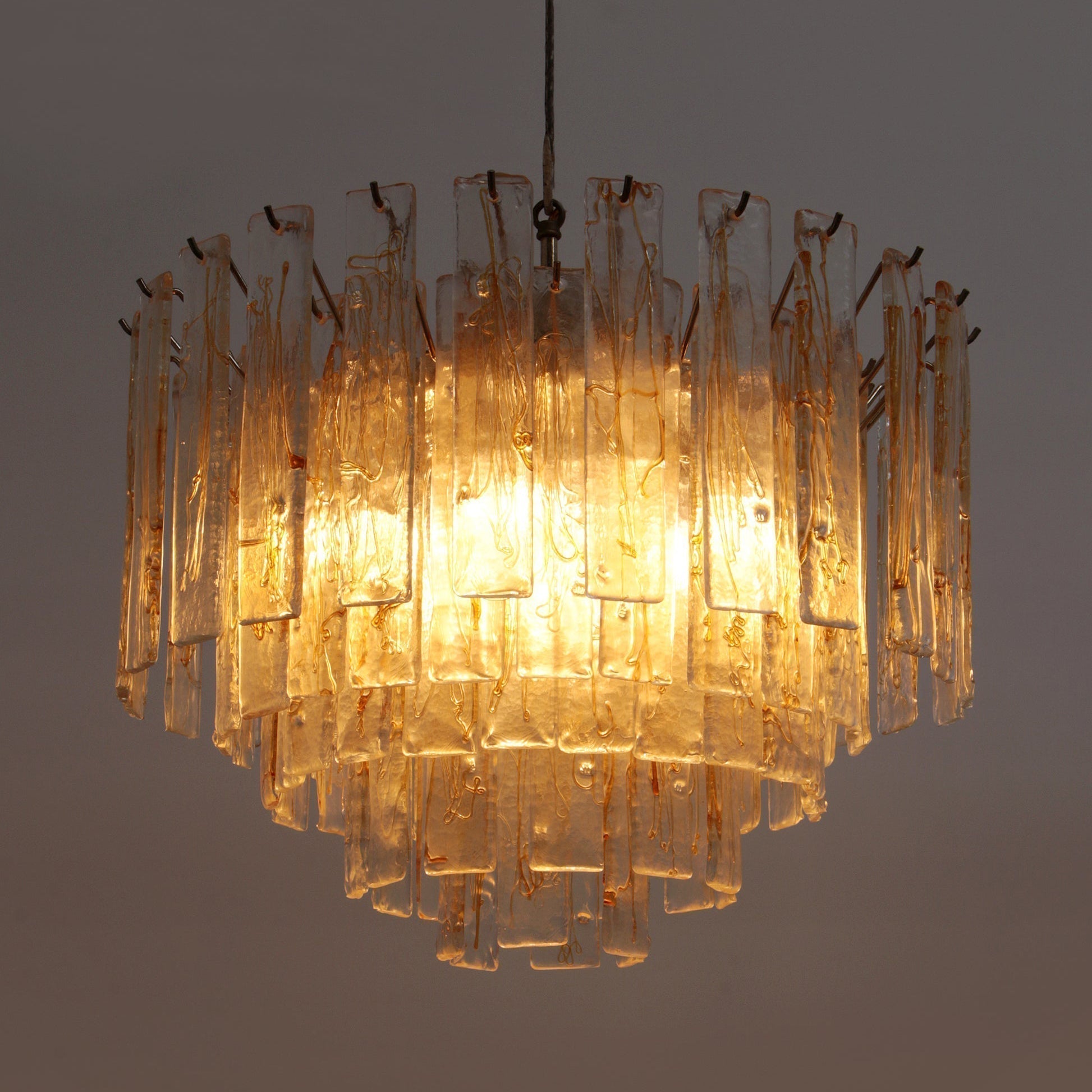 Aurora Lustre Doré Ambre Verre Superposé Géométrique Luxe