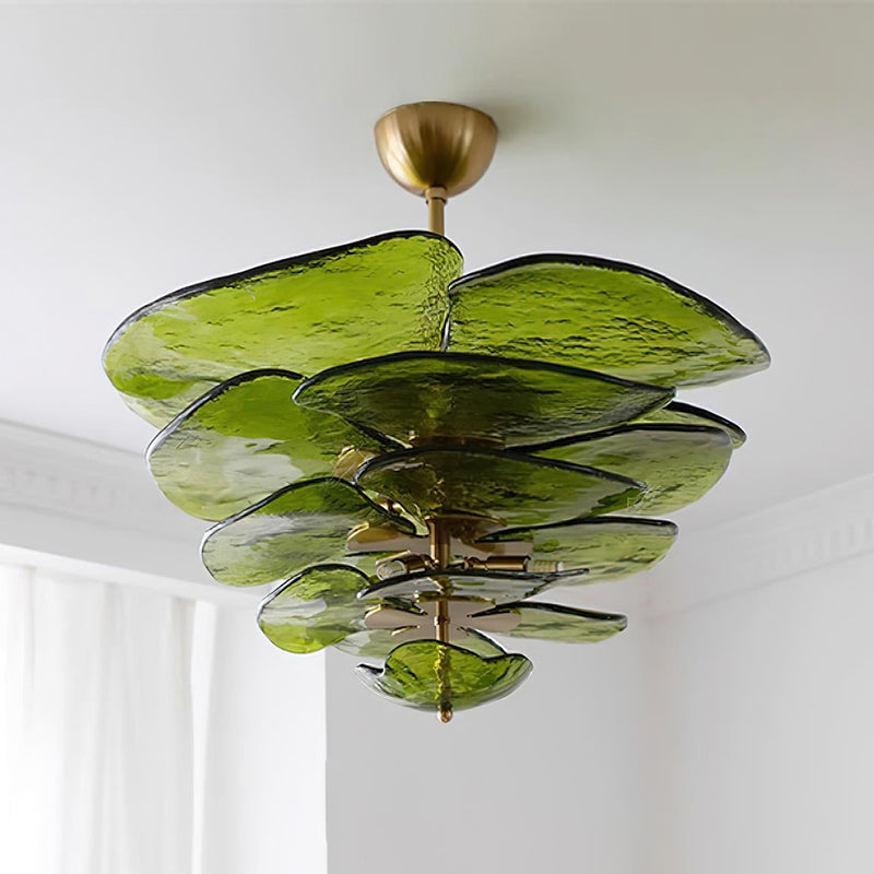 Aurora Lustre Pétale en Verre Murano Doré Luxe