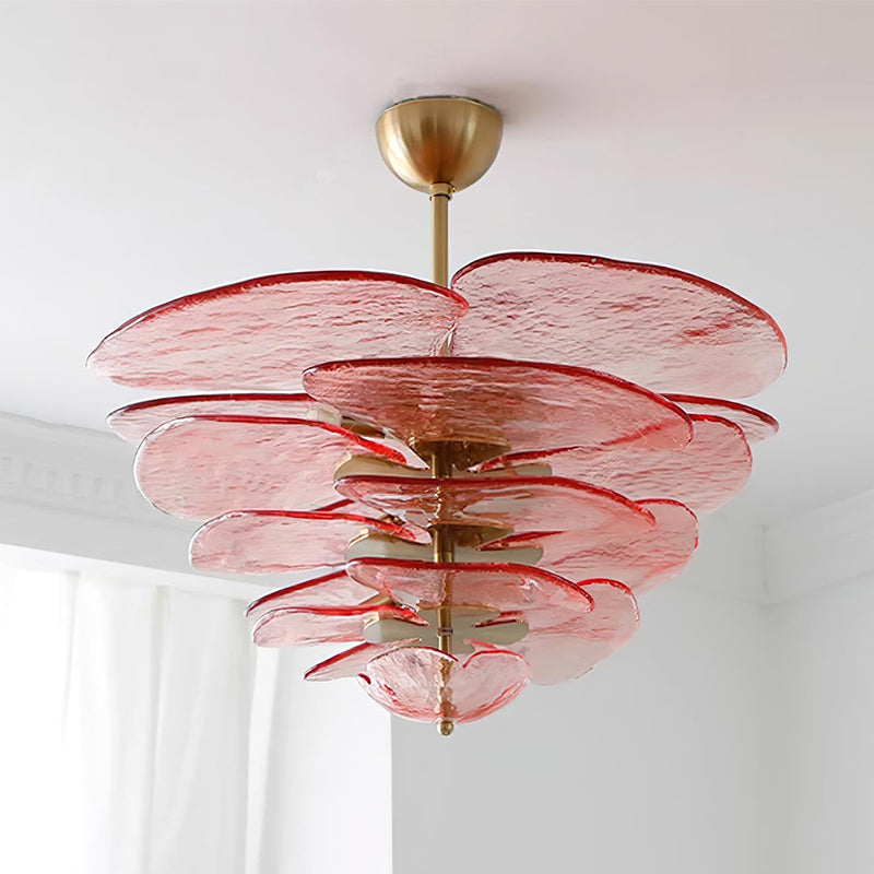 Aurora Lustre Pétale en Verre Murano Doré Luxe
