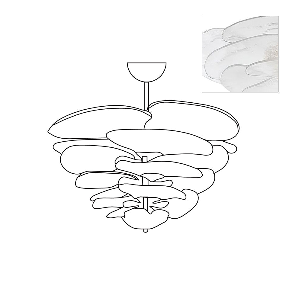 Aurora Lustre Pétale en Verre Murano Doré Luxe