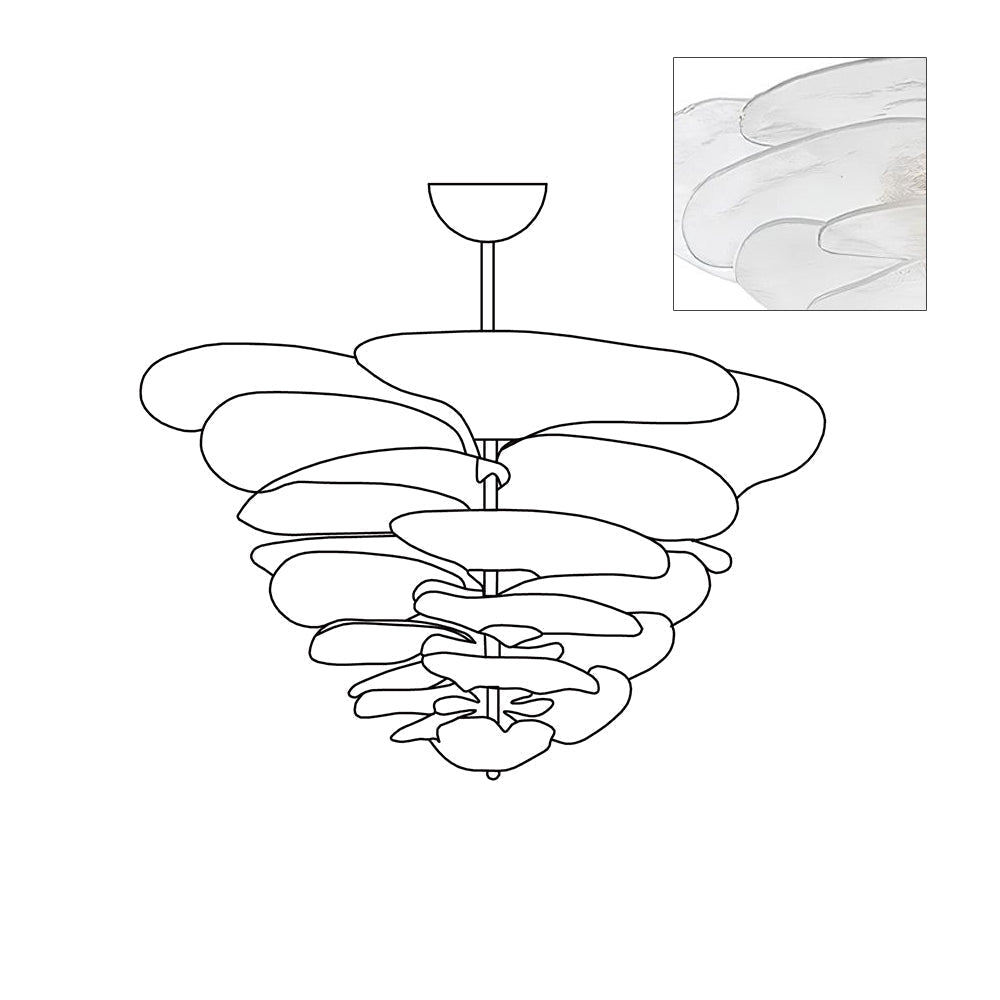 Aurora Lustre Pétale en Verre Murano Doré Luxe