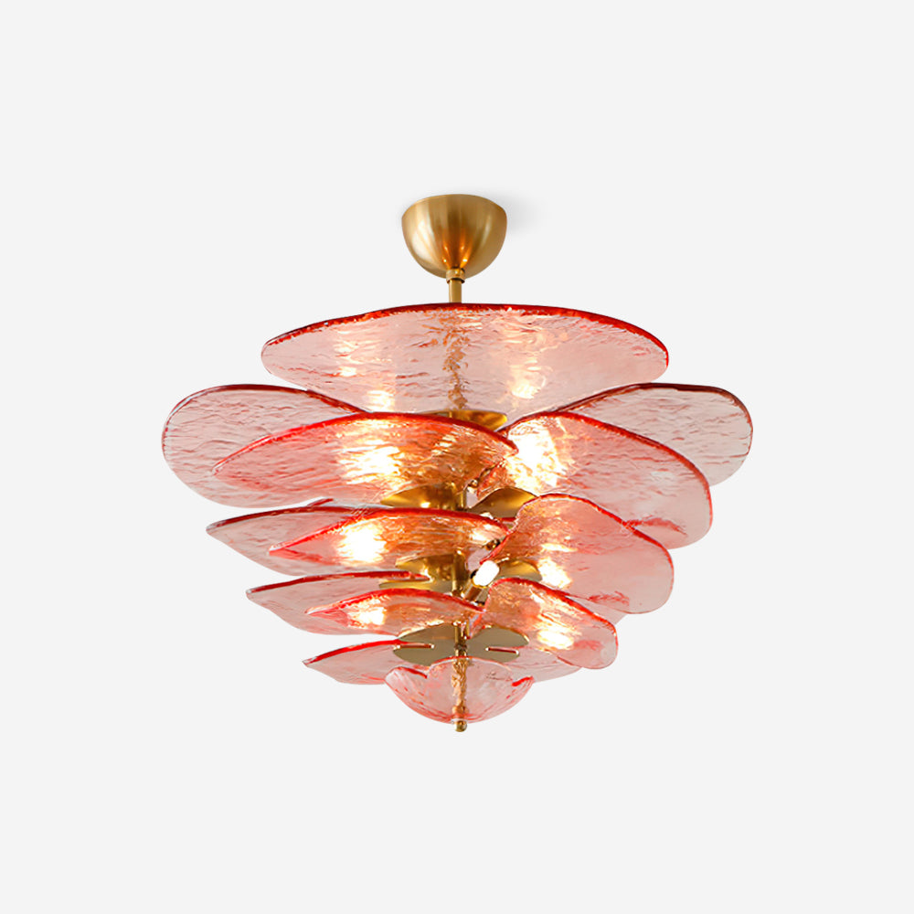 Aurora Lustre Pétale en Verre Murano Doré Luxe