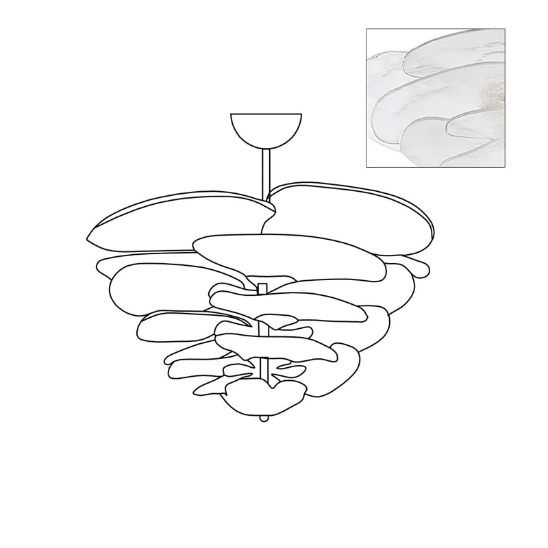 Aurora Lustre Pétale en Verre Murano Doré Luxe