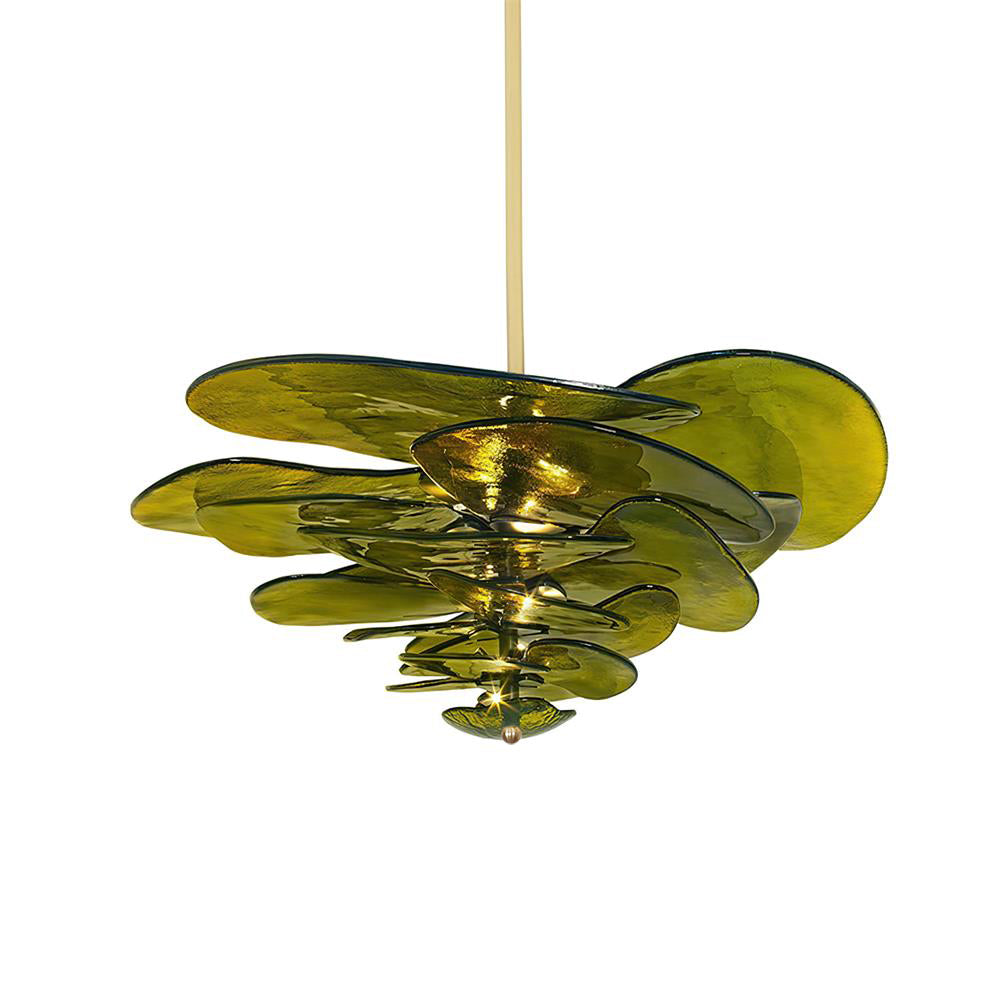 Aurora Lustre Pétale en Verre Murano Doré Luxe