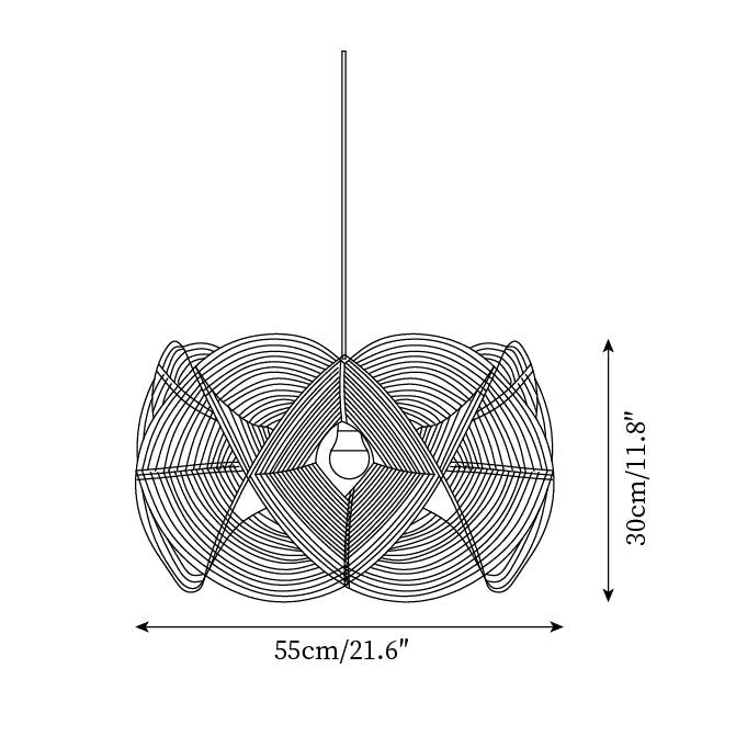 Golven Suspension Rattan Tissé Organique Artistique