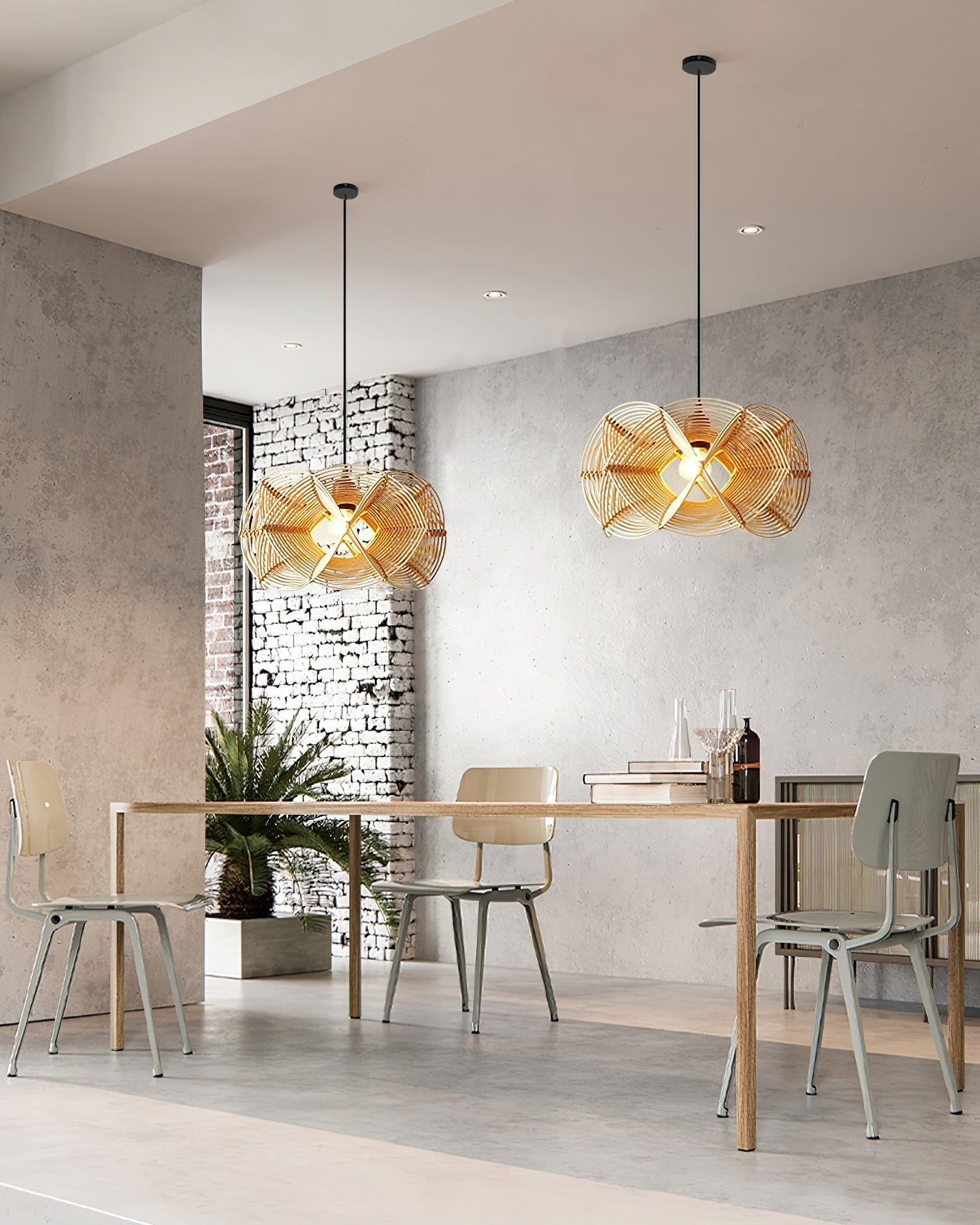 Golven Suspension Rattan Tissé Organique Artistique