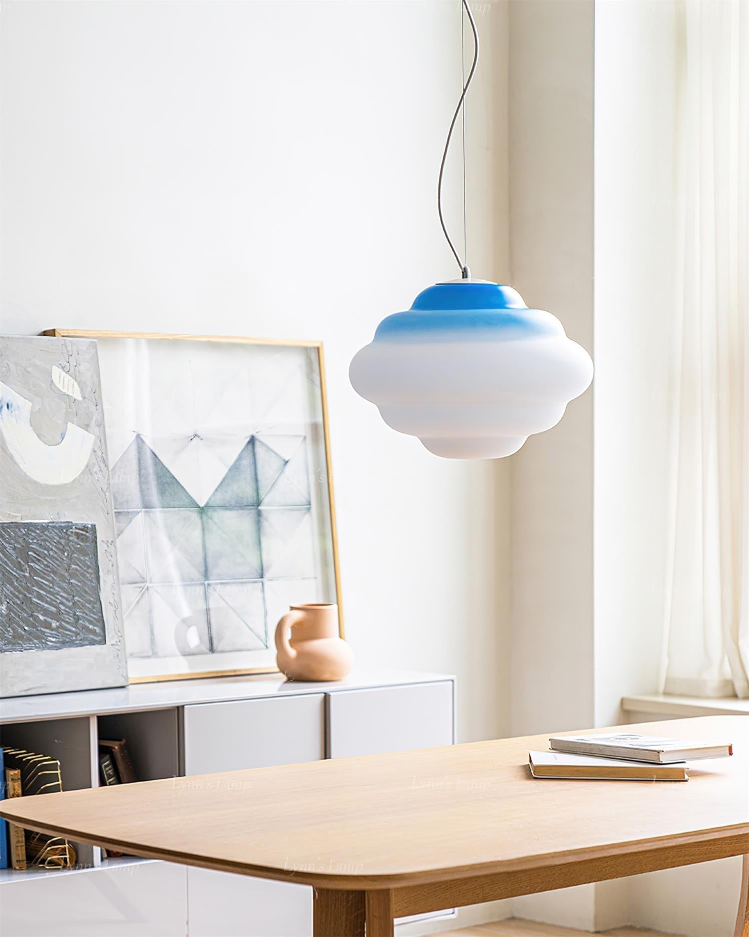 Eurvenara Premium Nordic Art Nuageux Verre Pendentif Lampe